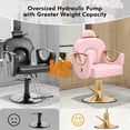 thumbnail image 3 of All Purpose Heavy Duty Reclining Hydraulic Barber Chair Hair Styling Beauty Salon Spa 360°Swivel Equipment(Pink & Gold), 3 of 18