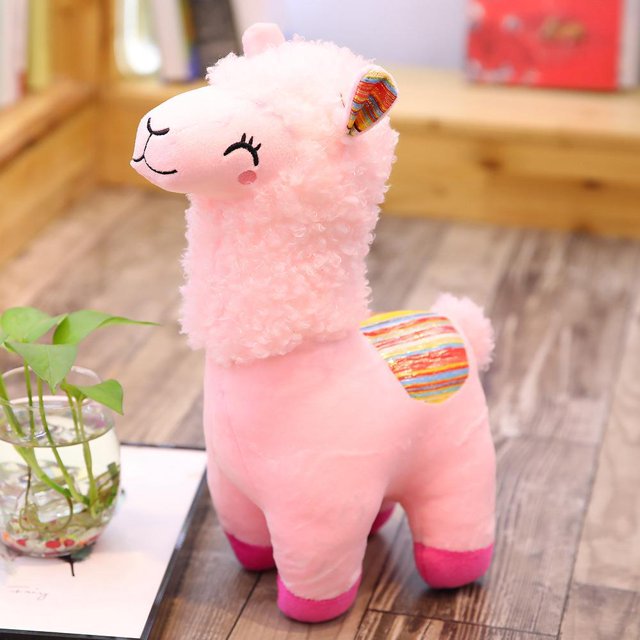 2022 Cute Alpaca Plush Toys / Squinting Sheep / Goats / Llama Dolls / Children's Birthday Gifts / Family Ornamentspink25cm Deng Xun unisex