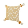 thumbnail image 5 of LR Home Ox Bay Hand-stitched Yellow/White Geometric All-Natural Cotton Pillow Cover, 5 of 8