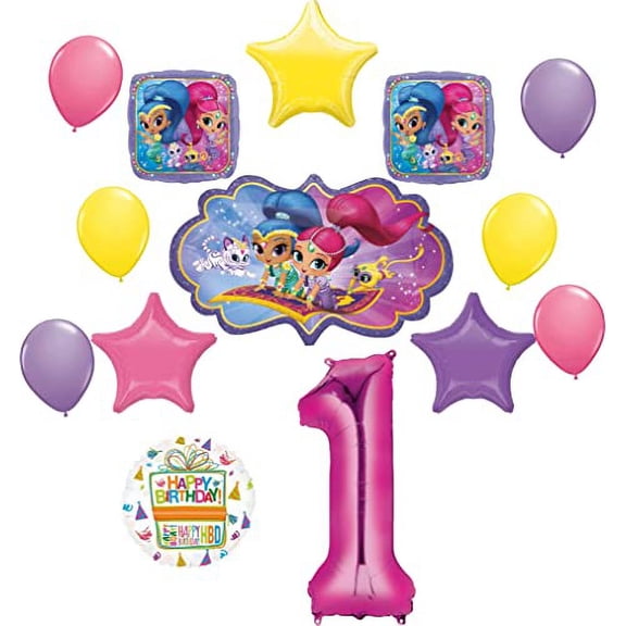 Shimmer and Shine 1st Birthday Party Supplies Balloon Bouquet Decorations