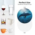 thumbnail image 5 of Leather Coasters with Heat-resistant for Drinks, Ocean Dolphin Fish School -标题2 Round Shape, 5 of 5