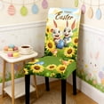 thumbnail image 5 of Hometravel Easter Bunny Chair Covers, Stretch Rabbit Print Seat Covers, Festive Table Chair Protectors for Dining Room, Holiday Party Decor, 5 of 6