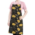 thumbnail image 5 of Black Sunflower Word Pattern Apron-Garden Aprons for Women with Pockets-Cotton Linen Waterproof Kitchen Cooking Gardening Aprons Adjustable for Kitchen,Cooking,BBQ and Salon 33x27 Inch, 5 of 7