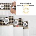 thumbnail image 2 of No Hook Shower Curtains with Snap-in Liner Set, Spring Flowers Waterproof Hotel Style Bathroom Shower Curtain, Farmhouse Vintage Black Plaid Wood Grain Breathable Mesh Top Bath Curtains 66''x72'', 2 of 9