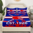 thumbnail image 3 of Erosebridal Ice Hockey Bed Sheets Set Queen,Sports Sheet Set,Hockey Players Sheets,Sports Ball Game Flat Fitted Sheet with 2 Pillowcases Wrinkle Free(New York), 3 of 5
