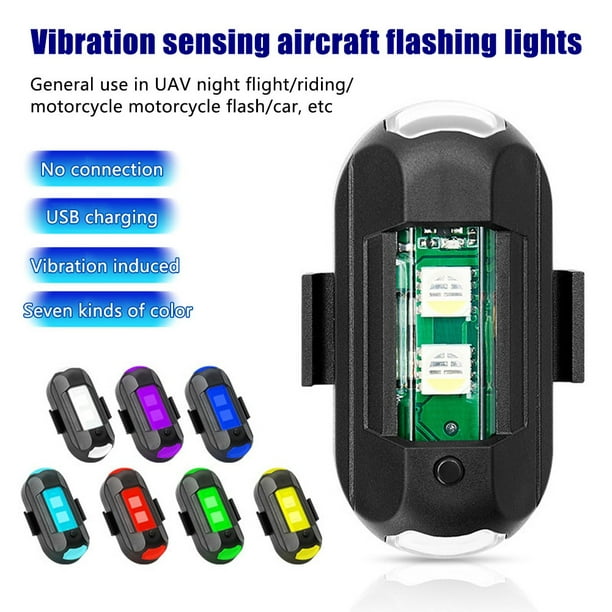 MYG USB Chargeable 7 Colors Motorcycle Bike Drone LED Aircraft