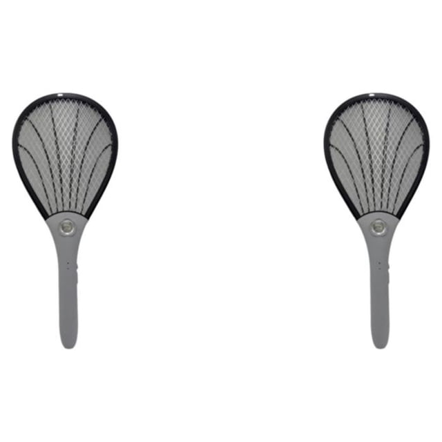 Bearachild Swatter de mosquitos fácil de usar para un repelente de mosquitos efectivo Raqueta de mosquitos eléctrica duradera sin residuos negro negro 2Conjunto
