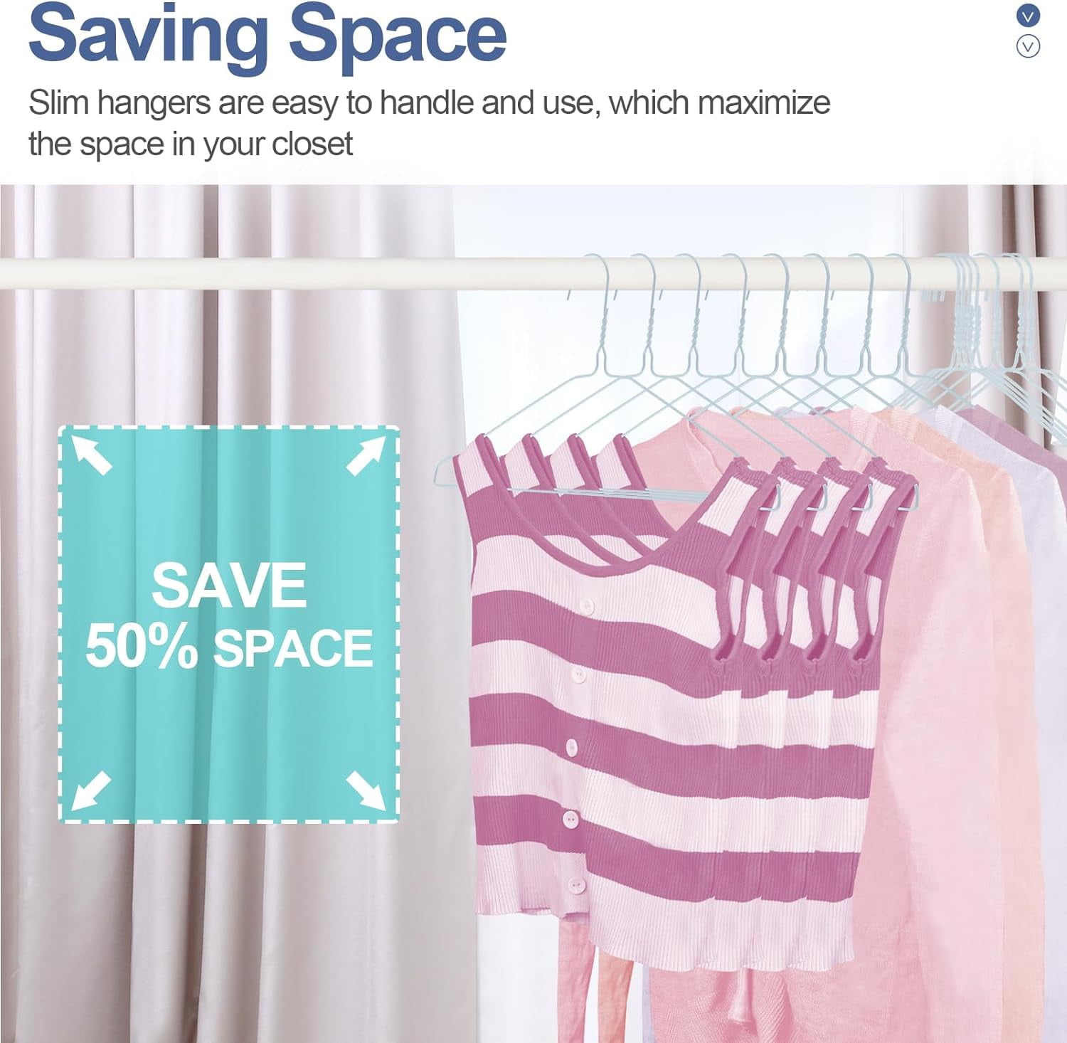 Specilite Wire Clothes Hangers 50 Pack 16.7 Inch, Ultra Thin Metal Wire Hanger, Space Saving-White
