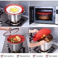 thumbnail image 5 of WOVTE Spill Stopper Lid Cover,Boil Over Spill Stopper, Silicone Spill stopper for Pans and Pots Boil Over Safeguard, 10" and 11.5" in Multi-Function Kitchen Tool (Blue And Red), 5 of 7