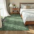 thumbnail image 6 of Lahome Washable Rug 5'x7' Stain Resistant Non-Slip Ultra-Thin Area Rug for Living Room, Bedroom, Kitchen, Office and Entryway, Vintage Soft Floor Carpet,Dark Green, 6 of 7