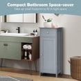 thumbnail image 5 of Small Bathroom Storage Cabinet, Narrow Storage Organizer with Drawer & Single Door, Adjustable Shelves, Freestanding Slim Cabinet for Small Space, Bathroom & Living Room, Grey, 5 of 9