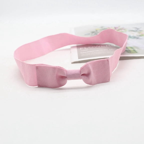 Zhuge 2-Pack M Size (56-59cm) Elastic Bow Tie Hat Bands, Stretchable Adjustable Headwear Accessories for Men & Women,Pink