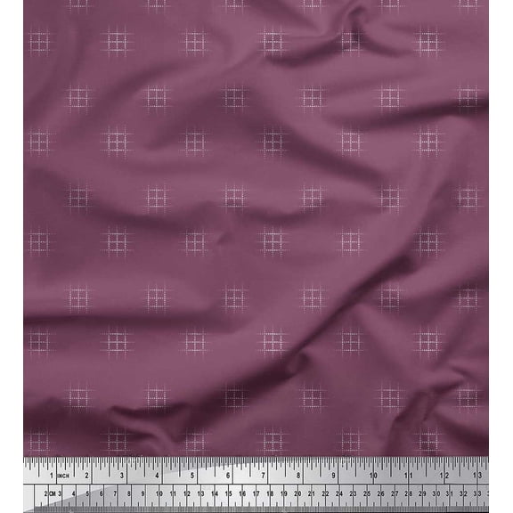 Soimoi Georgette Viscose Fabric Dotted Check Small Decor Fabric Printed Yard 42 Inch Wide