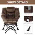 thumbnail image 3 of Aukfa Accent Chair with Ottoman,Lazy Lounge Chair with Arm,Side Pocket for Living Room, Brown, 3 of 8