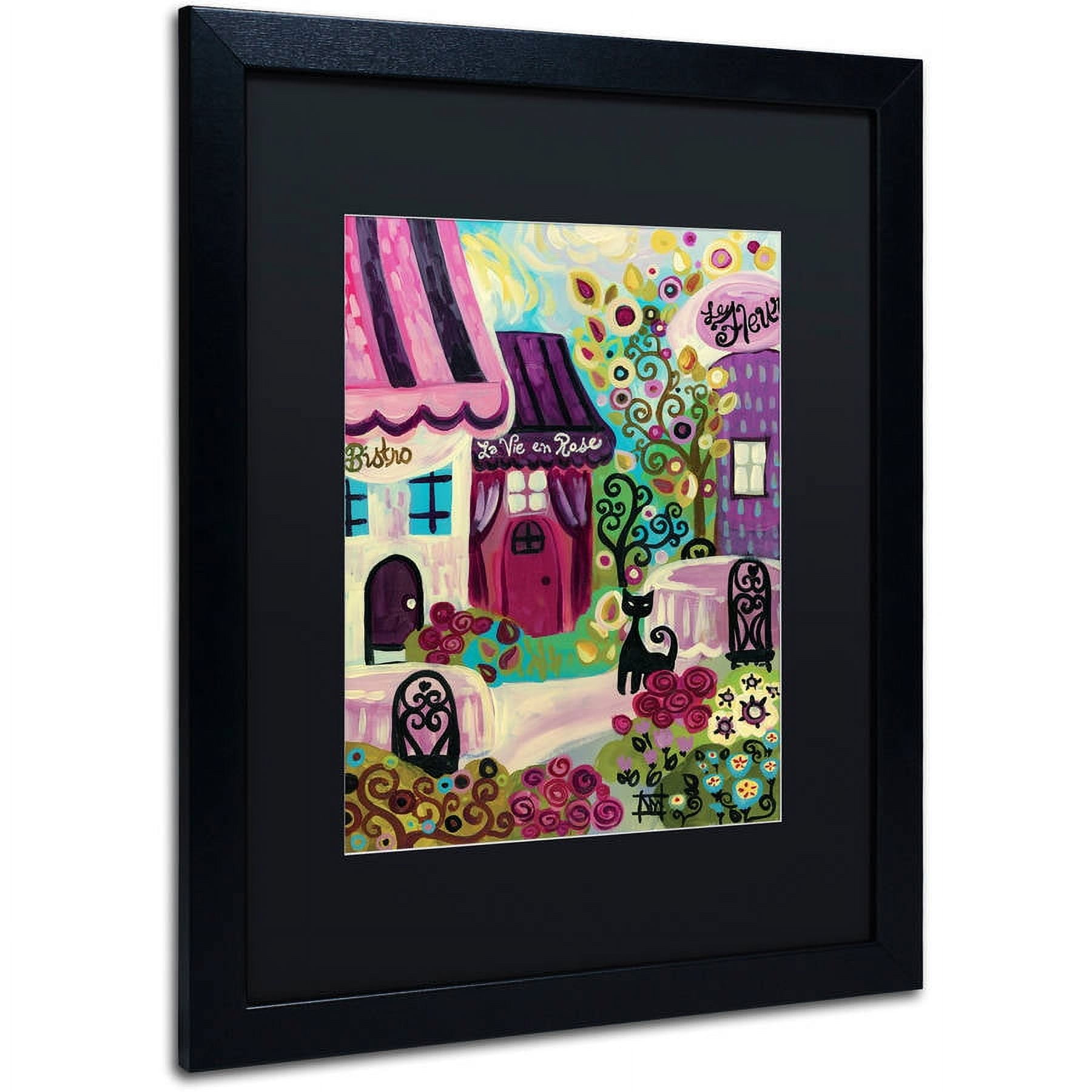 Trademark Fine Art "La Vie En Rose" Canvas Art by Natasha Wescoat, Black Matte, Black Frame