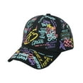 thumbnail image 5 of Dengjunhu Baseball Cap Letter Graffiti Print Casual Wide Brim Breathable Windproof Sun Protection Adjustable Outdoor Women Men Sport Hat for Daily Life, 5 of 7