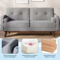 thumbnail image 6 of EastVita Mid Century Modern Couch Sofa Loveseat Comfy Love Seat Couches for Living Room 2 Seater Teddy Fleece Boucle Upholstered Deep Seat Couch for Bedroom Office Small Space Grey, 6 of 7