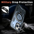 thumbnail image 4 of Compatible with iPhone 15 Pro Max Case, Hybrid Slim Phone Cases Fit for iPhone 15 Pro Max, Compatible with MagSafe Magnetic Ring Kickstand Stand Rugged Case, Shockproof Protective, Blue, 4 of 6