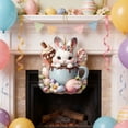 thumbnail image 5 of POLISE Spaces Bunny in Teacup with Flowers 2D Acrylic Easter Ornament for Tree, Wall or Shelf, Pastel Egg & Floral Design, Spring Home Decor & Gift for Collectors, 5 of 6