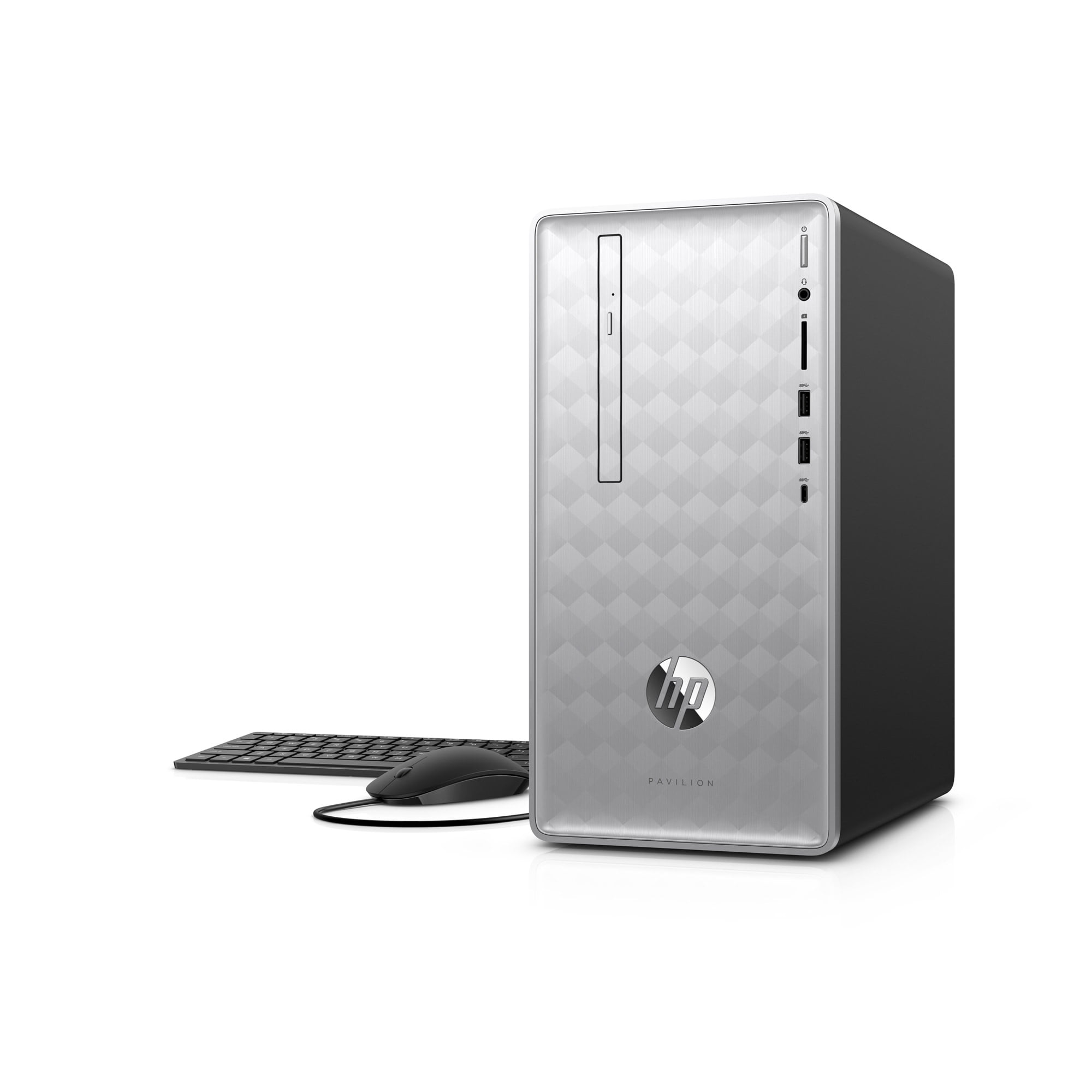 HP Pavilion 590-P0040 Natural Silver Desktop Tower, AMD Ryzen5-2400G  Processor, 8GB Memory, 1TB Hard Drive, AMD UMA Graphics, Wireless Keyboard  and Mouse, Windows 10, DVD - Walmart.com