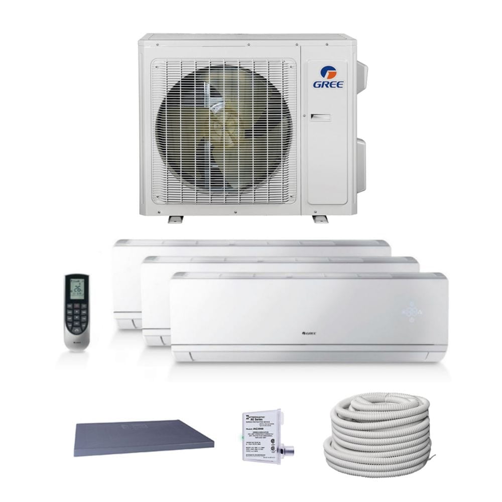 Gree 24,000 BTU Vireo+ Extra Heating and Cooling 3 Zone Mini Split 208