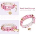 thumbnail image 3 of Collar para mascotas PetsHome Bling con diamantes de imitación de piel sintética rosa XS, 3 of 6