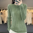 thumbnail image 2 of Ashirexll Sweaters for Women Trendy, Pullover Sweaters for Women, Women's Fashion Casual Round Neck Long Sleeve Pullover Solid Color Loose Knit Sweater Top, 2 of 6