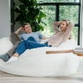 thumbnail image 4 of Big Joe Fuf 8Ft Giant Foam Bean Bag Chair, Oversized Couch with Removable Cover for Kids, Teens, Adults, Sandstone Textured Boucle, 8 Foot, 4 of 7