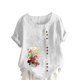 thumbnail image 1 of Camiseta suelta informal de verano con cuello redondo y manga corta con estampado de flores para mujer OAVQHLG3B Store  lin121212, 1 of 4
