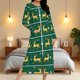 thumbnail image 4 of Batas para mujer, camisón con estampado navideño y camisón de invierno con cremallera y bolsillos, pijama holgado para mujer, 4 of 9