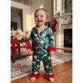thumbnail image 4 of RUINIXCW Kids Toddler Baby Girl Christmas Silk Stain Pajamas Set Spring Fall Winter PJS Sleepwear Long Sleeve Button Down Collar Shirt Tops Pants Set, 4 of 10
