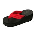thumbnail image 2 of WIZUTIZ Shower Shoes Women Athletic Soft Slide Sandals Women Summer Slippers Wedge Sandals Platform Heels Slide Sandals BOHO Knitted Beach Slide Sandals Indoor Slippers Gifts for Her, 2 of 6