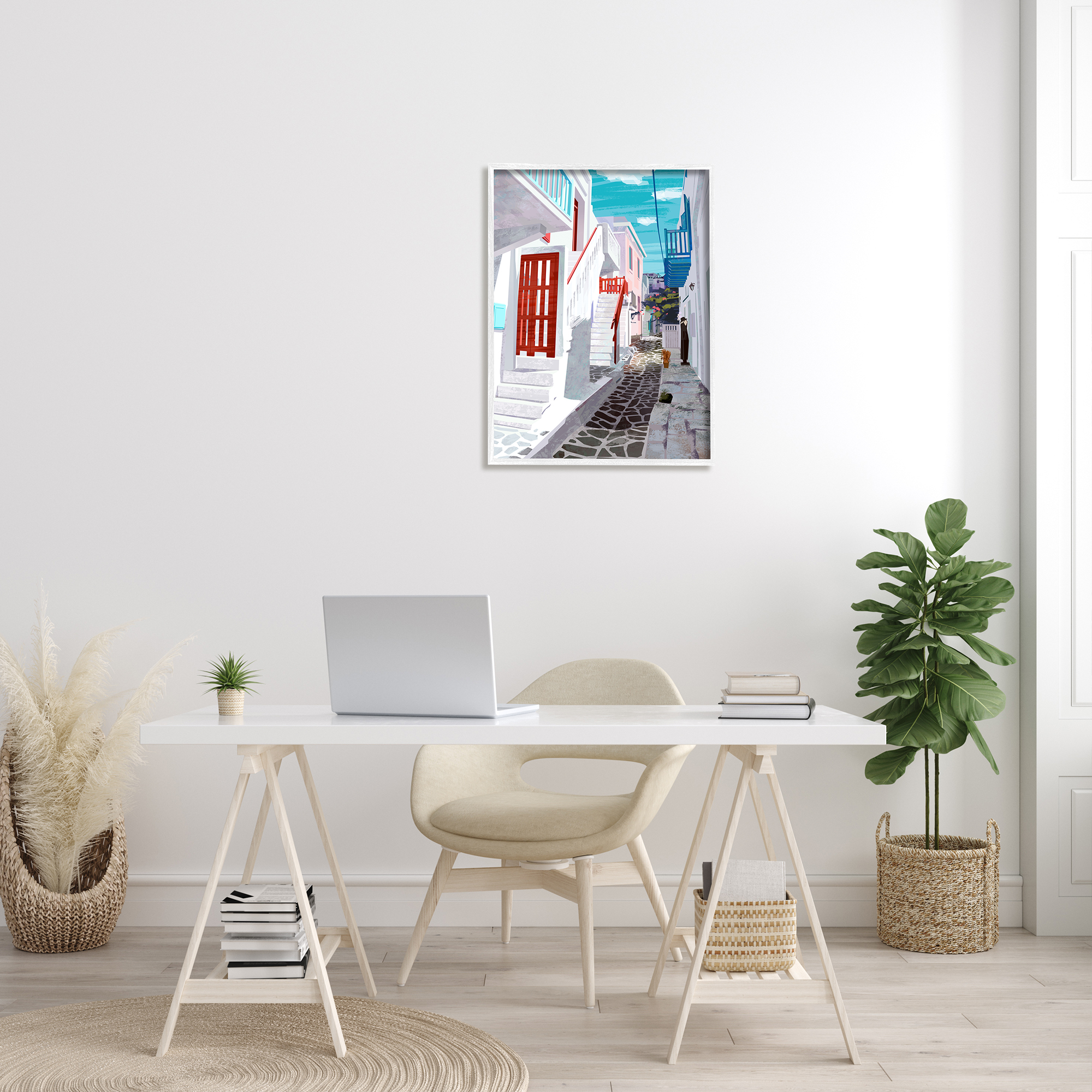 Stupell Industries Stone Path Alleyway Nautical City Architecture Quiet Street, 24 x 30, Designed by Ziwei Li