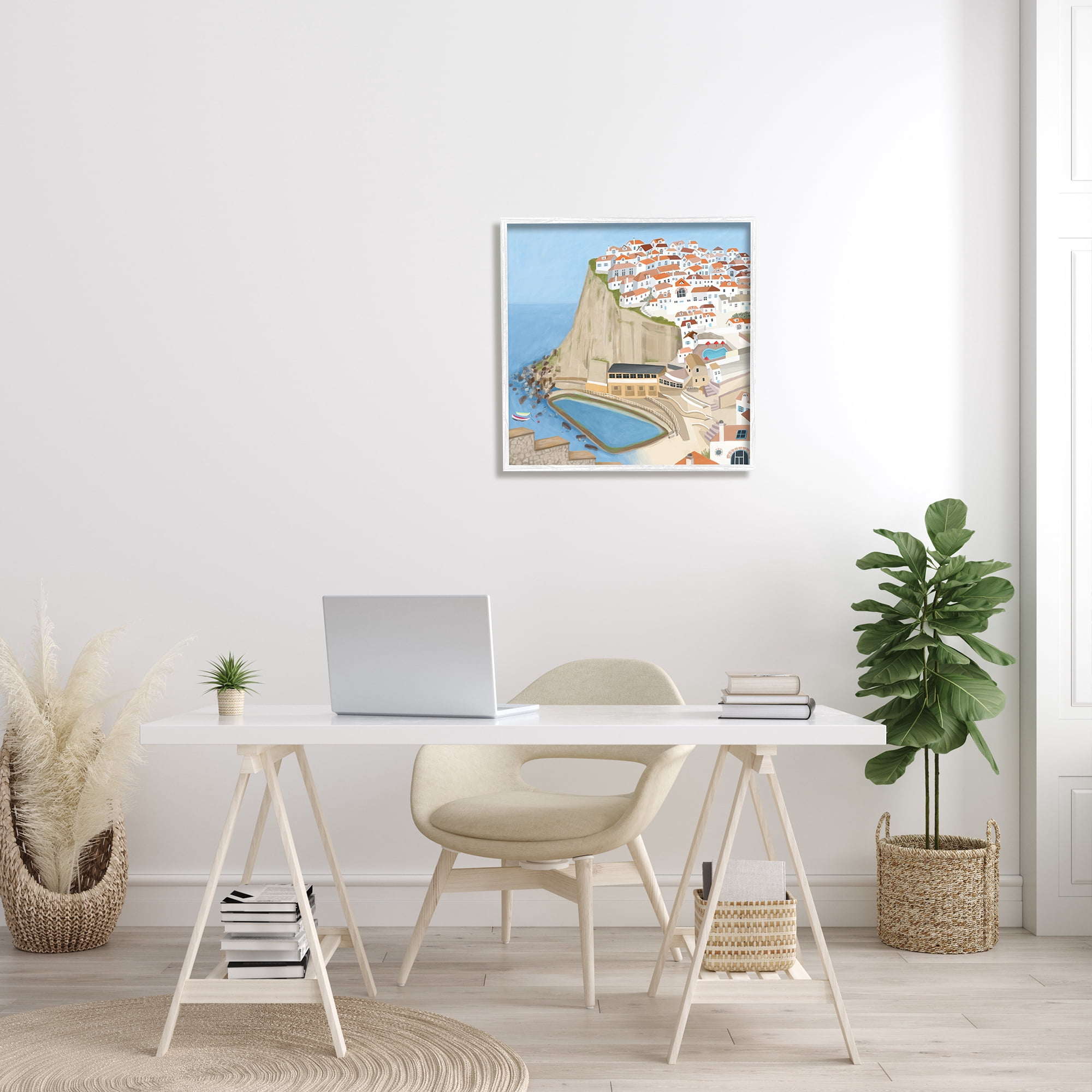 Stupell Industries Portugal Sea Port Coastal City Landscape Illustration, 24 x 24, Designed by Carla Daly