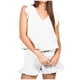 thumbnail image 2 of ICHUANYI Clearance Women's Fashion Casual Spring Summer Sleeveless V-Neck Blouses & Shirts Sets(White, L) ICHUANYI WER2023081502504, 2 of 6