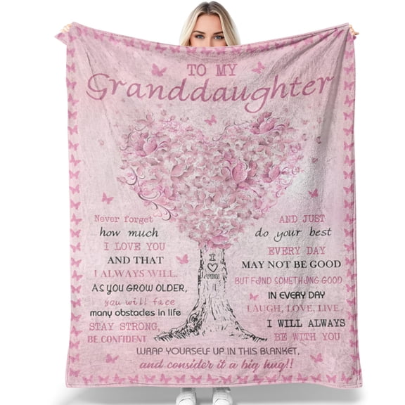 Tiruiarec Granddaughter Gifts from Grandma, Gift for Granddaughters, Granddaughter Present, Grand-Daughter Birthday Gifts Ideas, Grand-Daughter Blanket 50 x 40in