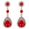 thumbnail image 2 of tasrioml Party Fashion Women Shiny Rhinestone Inlaid Waterdrop Long Dangle Stud Earrings, 2 of 8