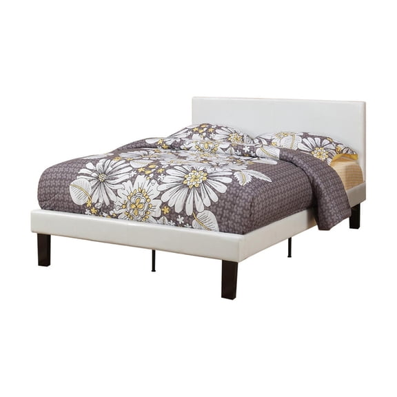 White Faux Leather Full Size Bed