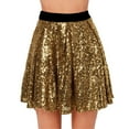 thumbnail image 2 of vigerkar Womens Sequin Skirt Elastic Waist Glitter Sparkly Shiny Skirts for Dance Party (Gold, XL), 2 of 7