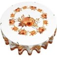 thumbnail image 3 of Fall Harvest Tablecloth, Autumn Pumpkin Tablecloth, Thanksgiving Day Tablecloth Seasonal Dining-Table Cover, 60 inch Round for Home Party Picnic Orange, 3 of 6