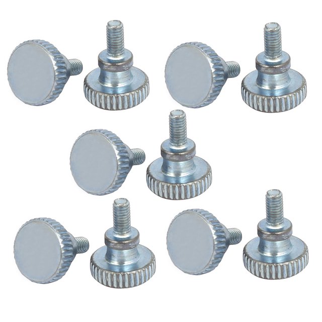 Unique Bargains M3x6mm Flat Knurled Head Fully Threaded Thumb Screws Bolts Fastener 10pcs