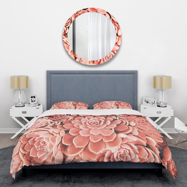 Designart 'corail Toned Succulent' Ensemble de Housse de Couette Mi-Siècle