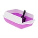 thumbnail image 4 of Caja de arena para gatos con lados altos, contenedor de arena para gatos, portátil, antiincrustante Violeta, 4 of 9