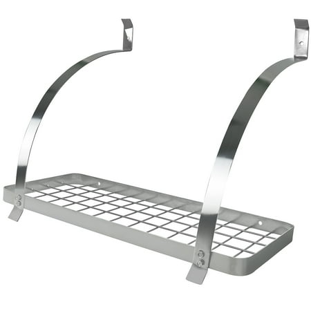 - Wall Mount Pot Rack with Hooks - Chrome