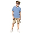 thumbnail image 4 of Ytxxxx Boys Knit Short Sleeve Shirt Comfortable Casual Crewneck Tee for Kids Youth Children Summer Top Light Blue 7-8 Years, 4 of 5