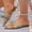 Gold, variant on Women's Pointed Toe Glitter Sequin Slide Sandals, Open Toe Flat Summer Sandals for Casual and Party Wear Gold 37