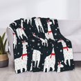 thumbnail image 4 of Throw Blanket for Couch, cute alpacas Lamas snowflakes black Super Soft Fuzzy Comfy Warm Throw Blanket, Cuteness Lightweight Cozy Plush Flannel Blanket & Throws for Sofa and Bed All Season, 4 of 5