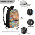 thumbnail image 5 of Binienty Cute Capybara Fruit Print School Backpack for Kids 7-14 17 Inch Adjustable Shoulder Straps Multi Exterior Pockets Lightweight Large Capacity Casual Travel Daypack Bookbag, 5 of 6