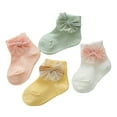 thumbnail image 5 of Baby Sweetie Girls Mesh Bowknots Frilly Ankle Crew Socks Toddler Lace Plaid Ribbed Dress Socks, 5 of 5