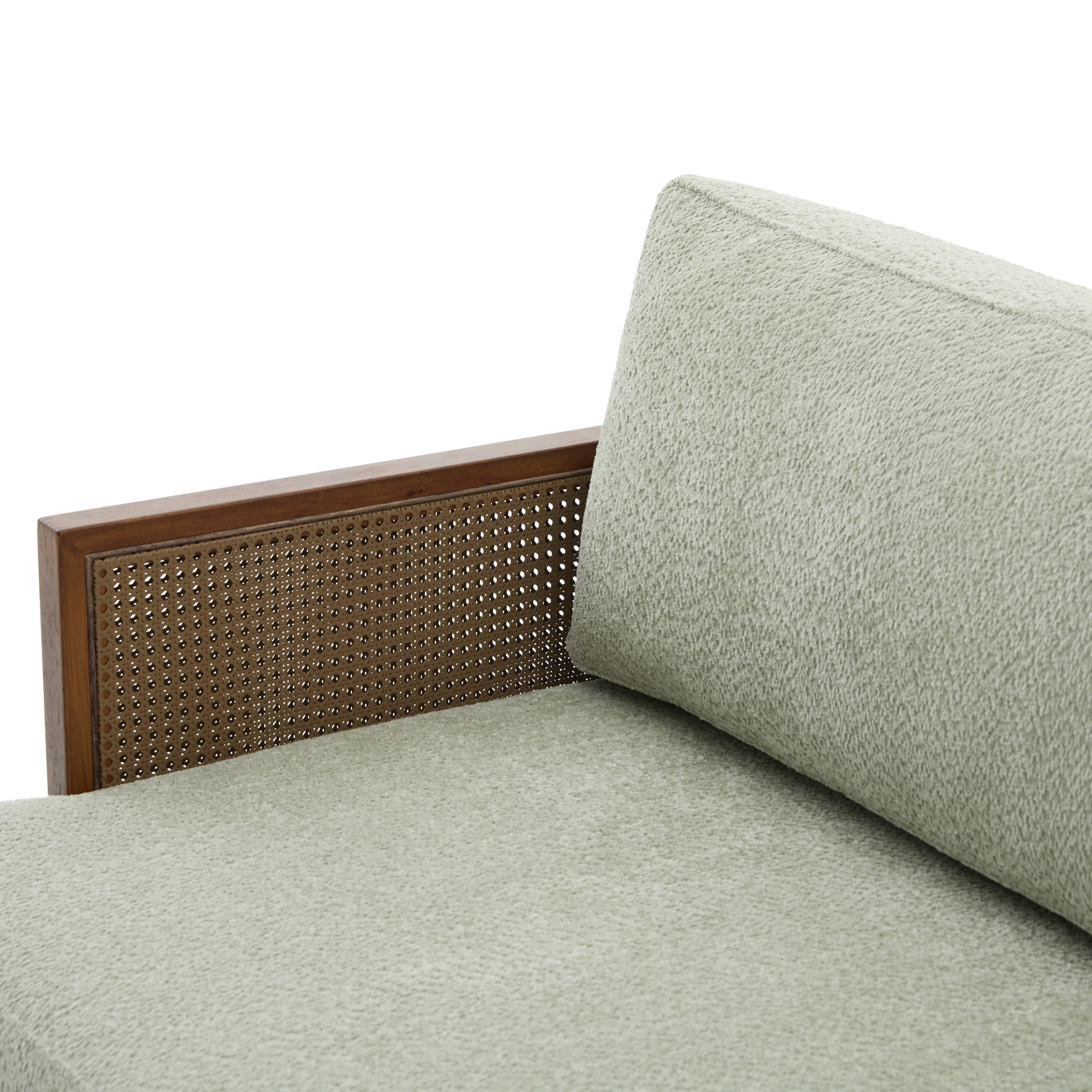 Christopher Knight Home Vintage 72“ Rattan 3-Seat Sofa with Solid Wood Frame, High-Rebound Cushions, Light Green